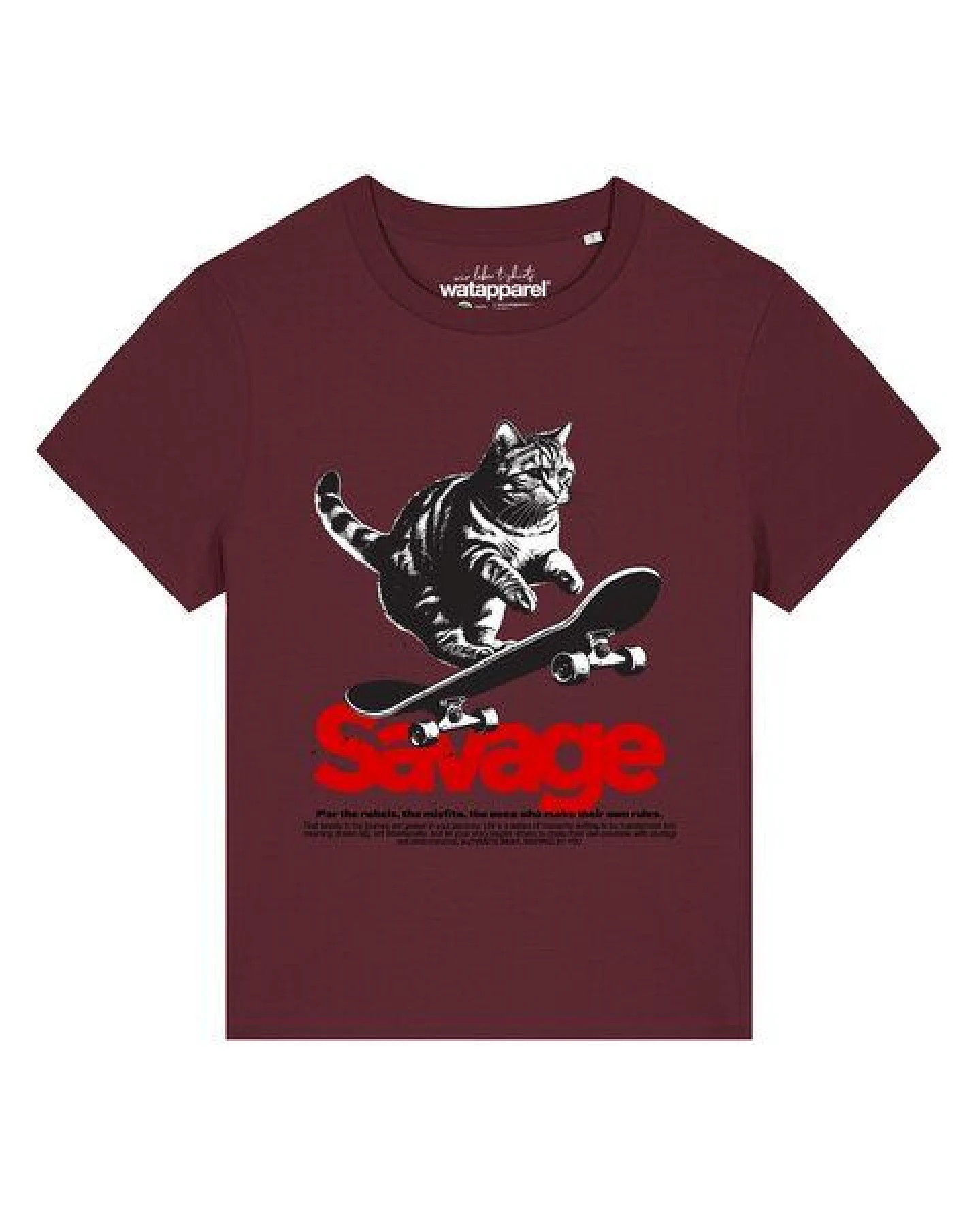 watapparel T-Shirt Frauen Savage Cat – Ansicht 2