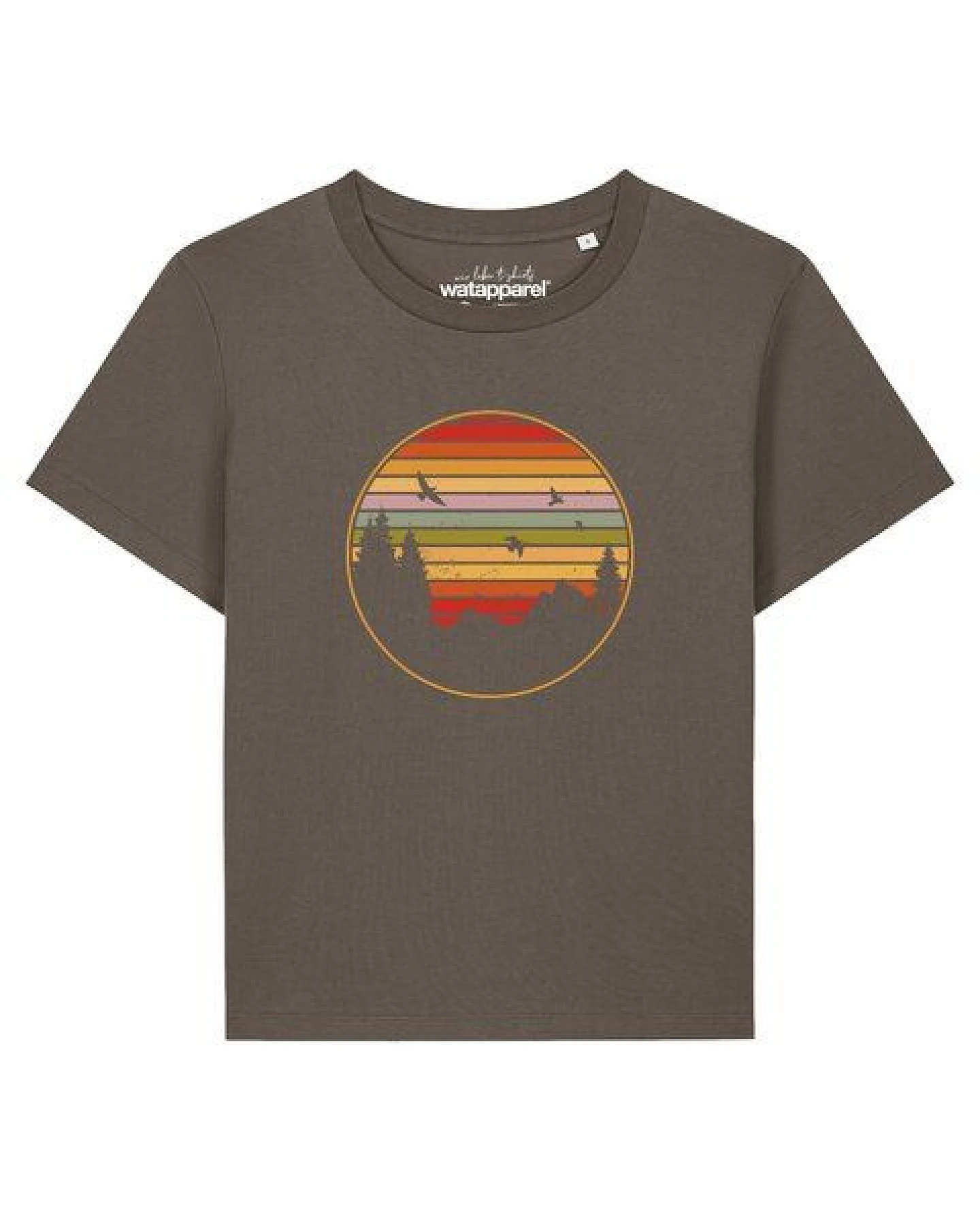watapparel T-Shirt Frauen Sunset Berge & Tannen – Ansicht 2