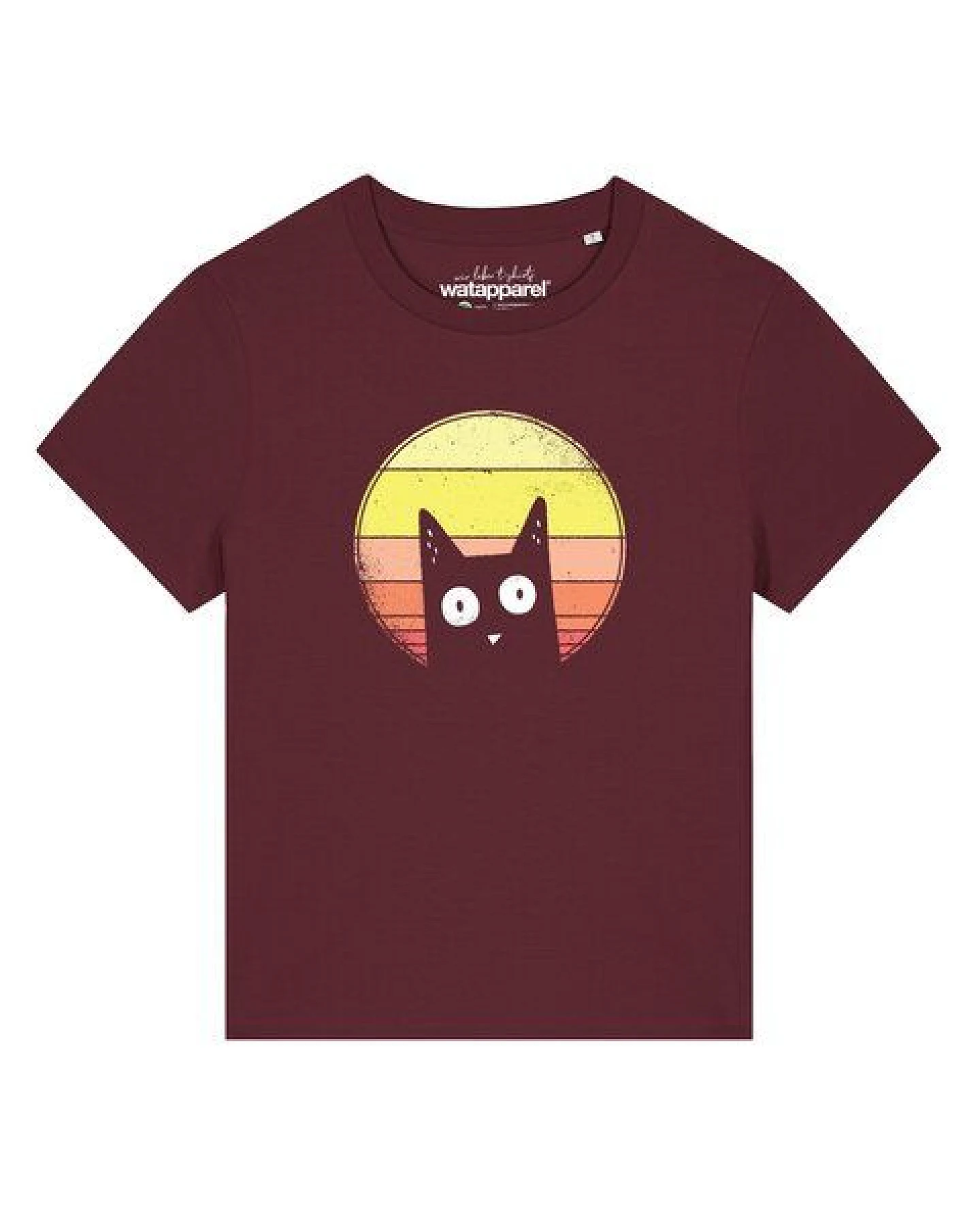 watapparel T-Shirt Frauen Sunset Cat – Ansicht 2