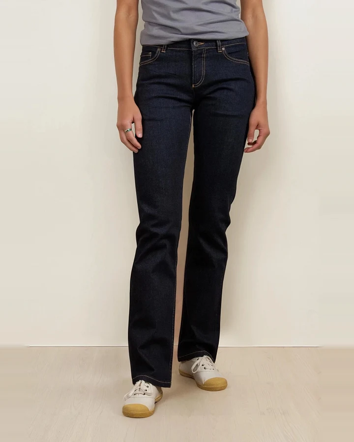 TORLAND Damen vegan Jeans Joan Straight Fit Dark Wash Blau