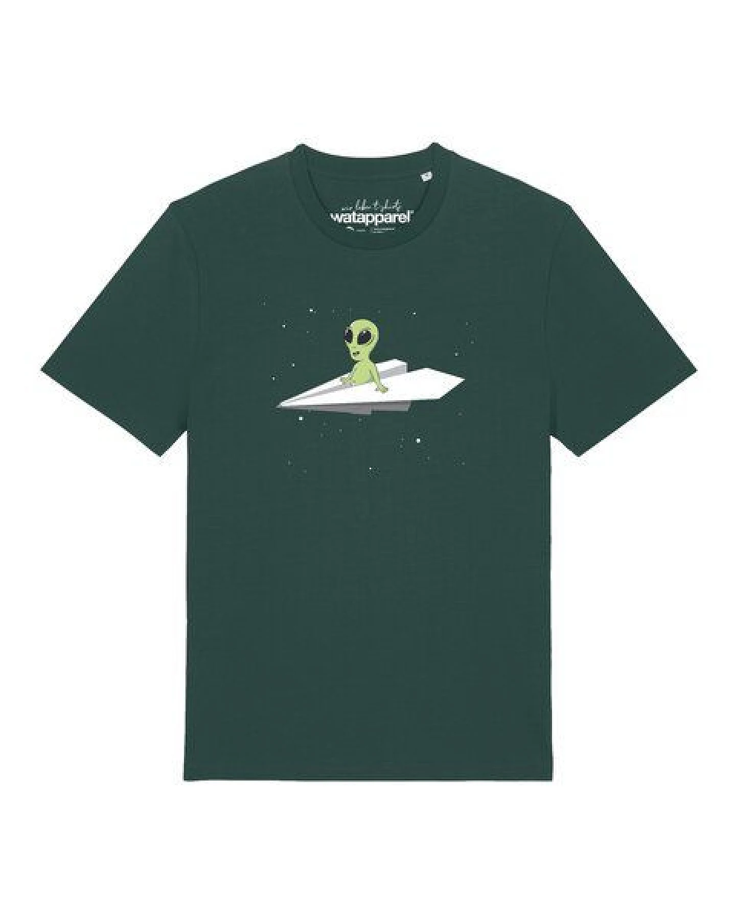 watapparel T-Shirt Unisex Alien on a paper plane – Ansicht 2