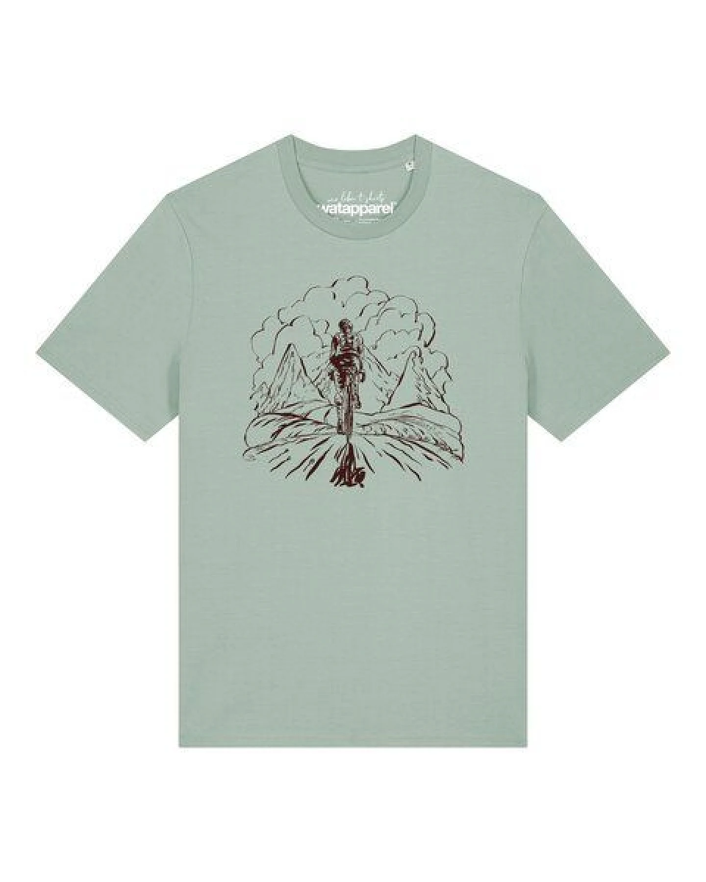 watapparel T-Shirt Unisex Berge und Mountainbike – Ansicht 2