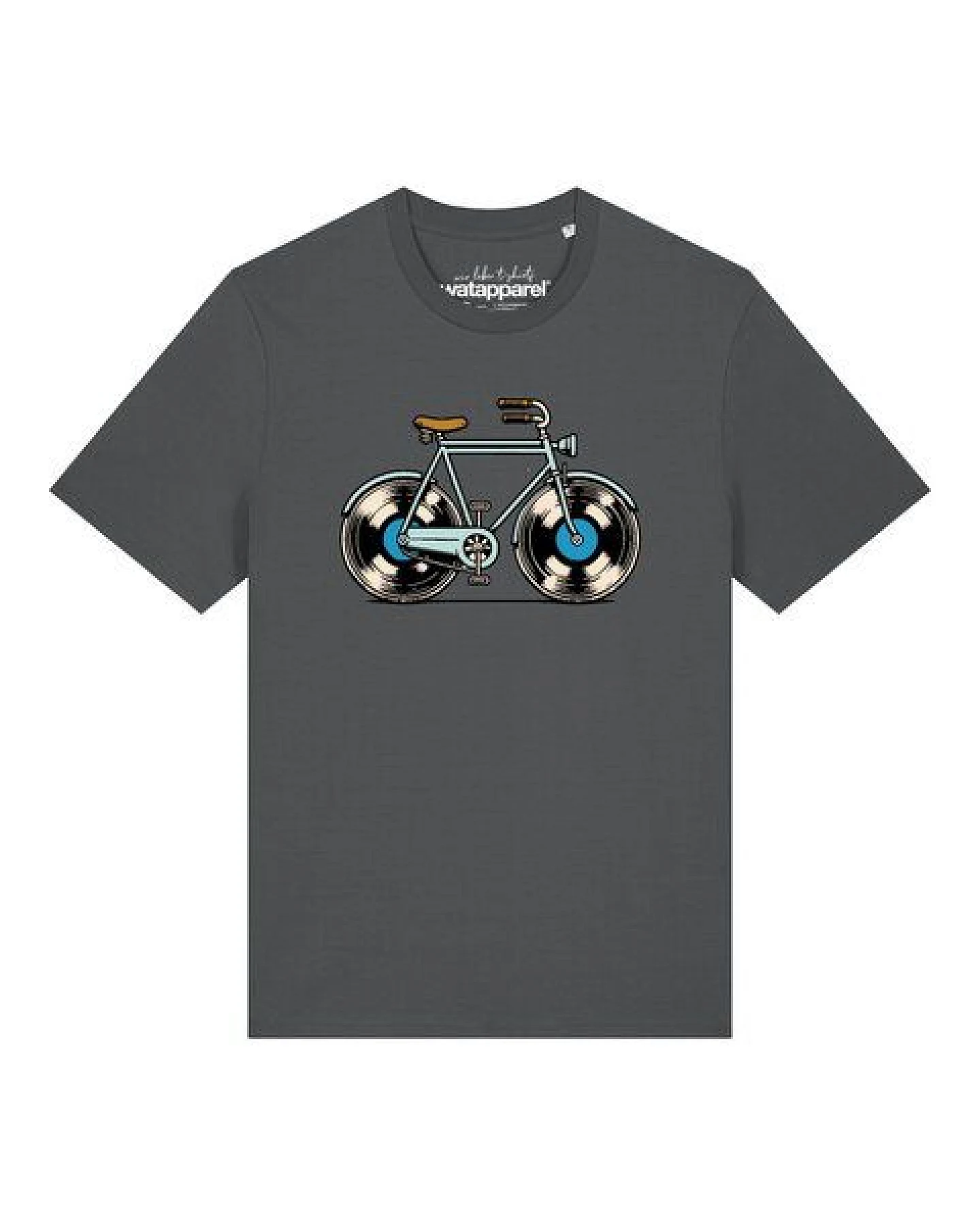watapparel T-Shirt Unisex Fahrrad Schallplatte – Ansicht 2
