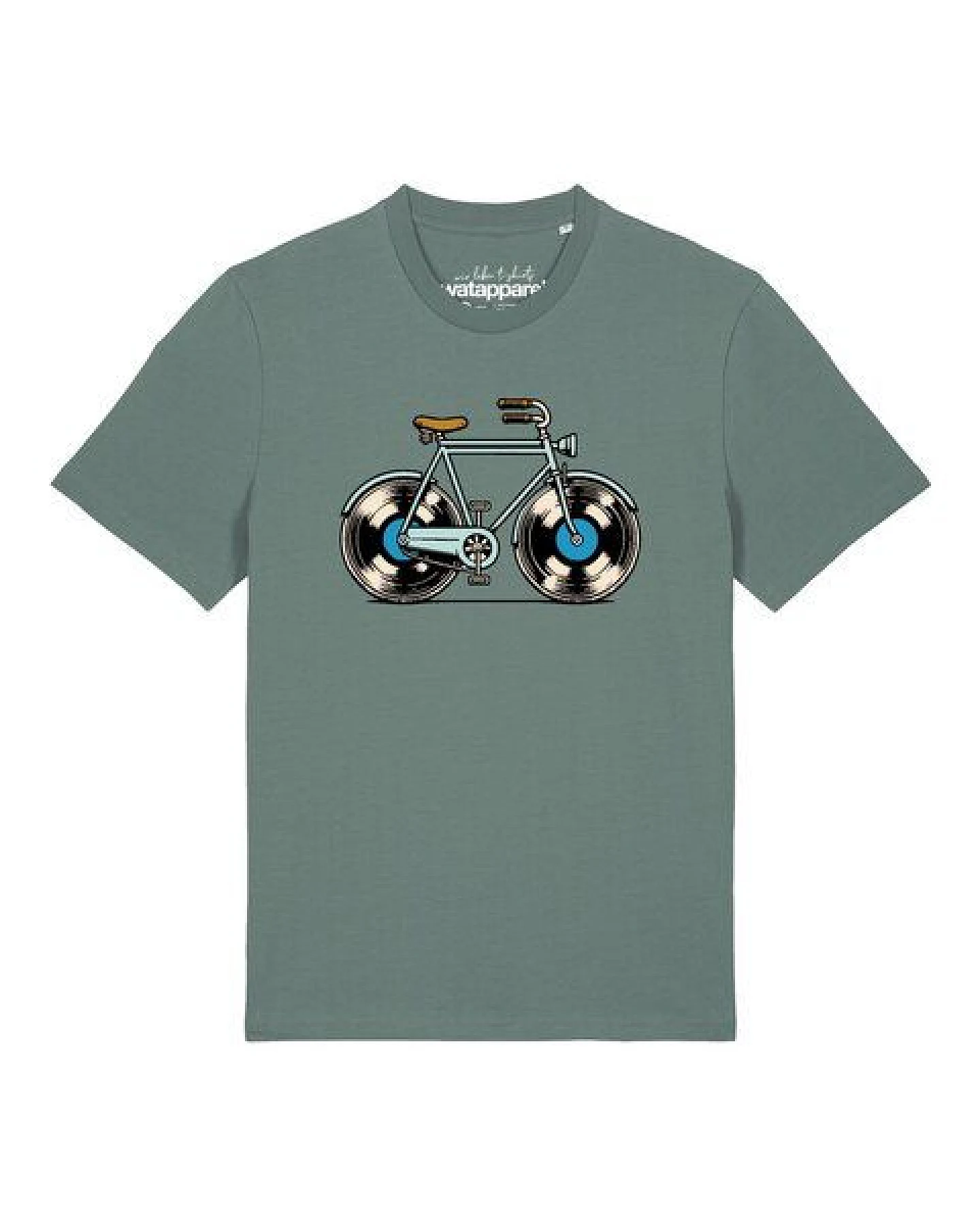watapparel T-Shirt Unisex Fahrrad Schallplatte – Ansicht 2