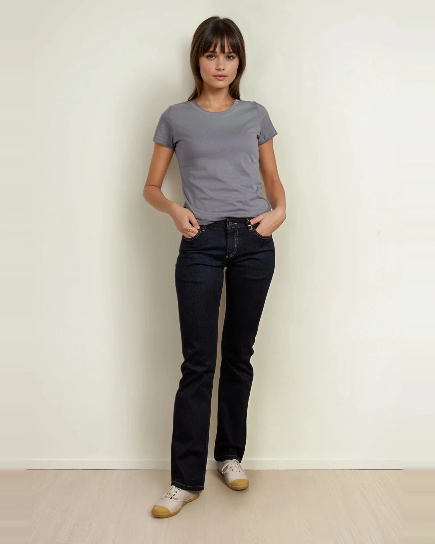 TORLAND Damen vegan Jeans Joan Straight Fit Dark Wash Blau – Ansicht 2