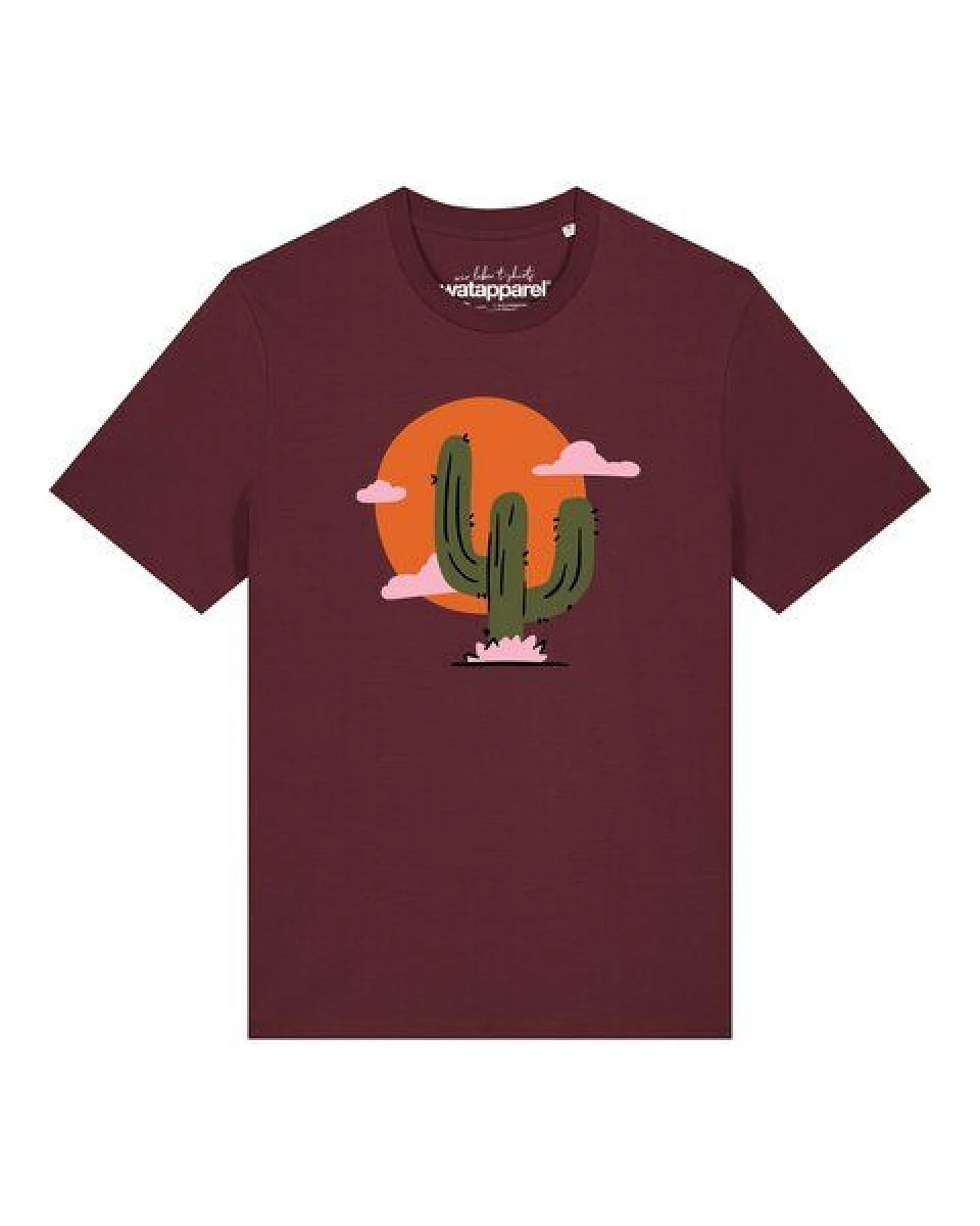 watapparel T-Shirt Unisex Kaktus im Sonnenuntergang – Ansicht 2