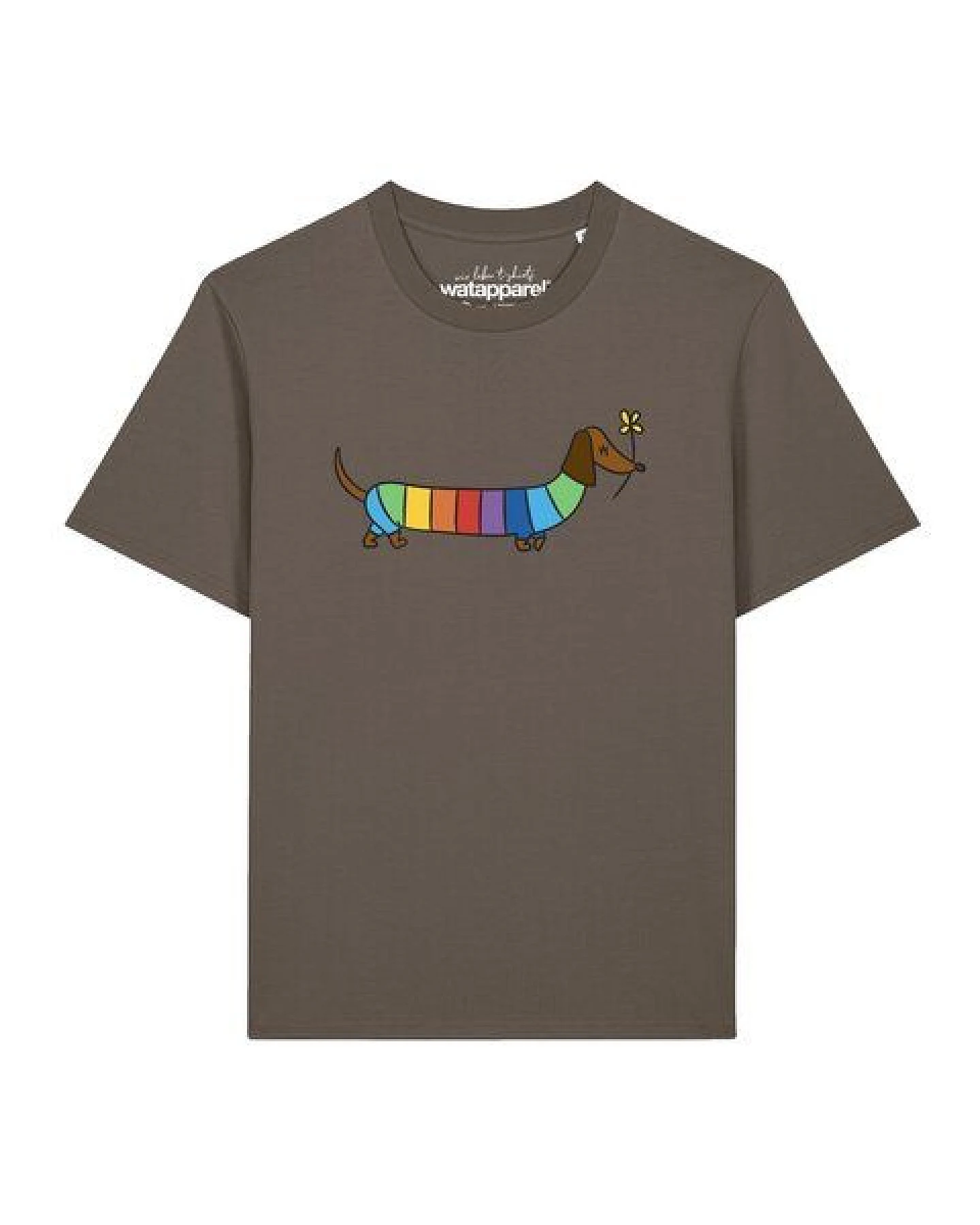 watapparel T-Shirt Unisex Regenbogen Dackel – Ansicht 2