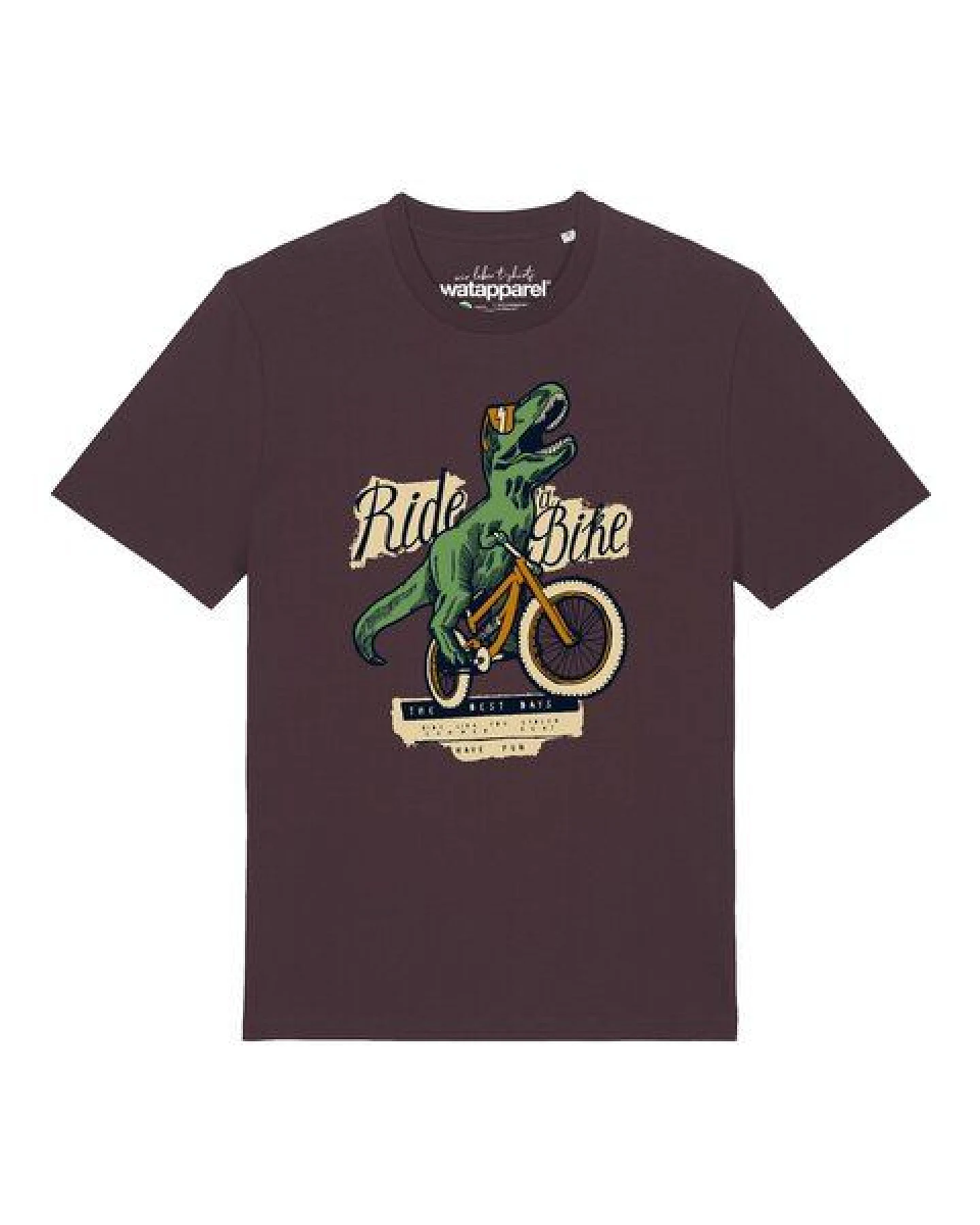 watapparel T-Shirt Unisex T-Rex Fahrrad – Ansicht 2