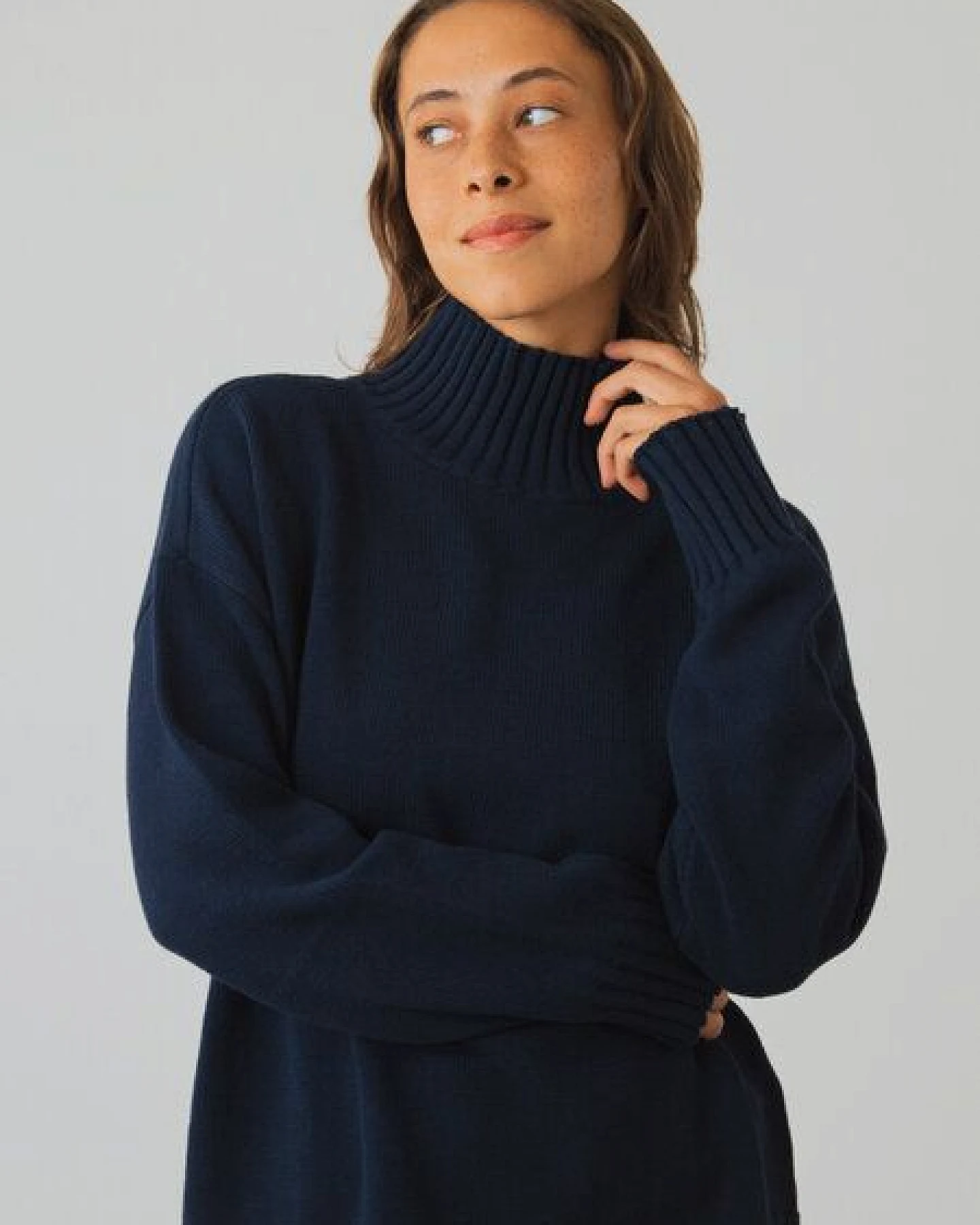 Honest Basics Damen Mock-Pullover aus Bio-Baumwolle – Ansicht 2