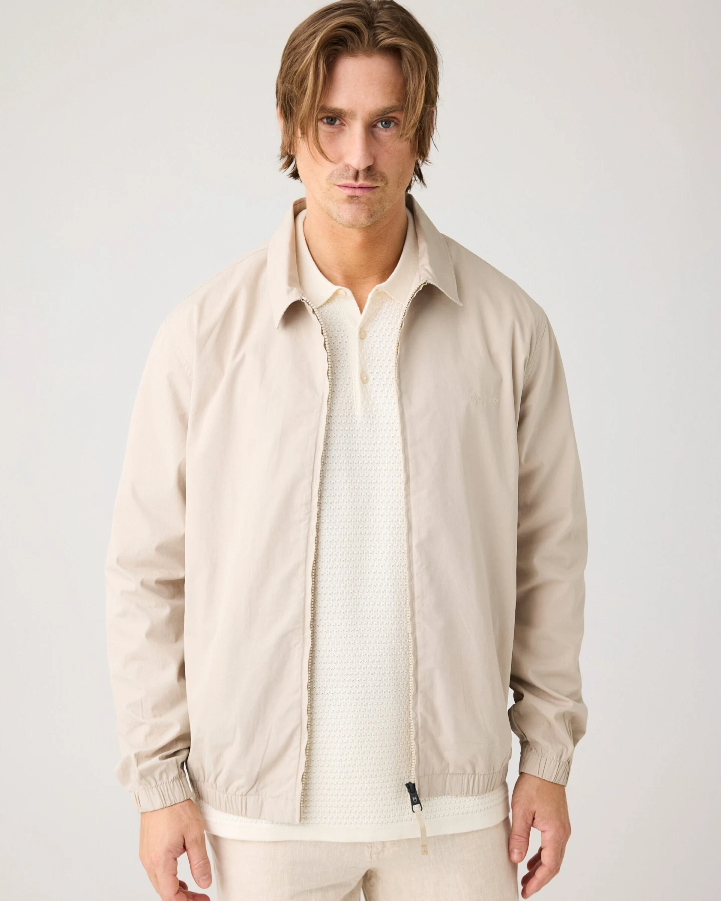 KnowledgeCotton Apparel Herren vegan Jacke Light Poplin Light Feather Gray – Ansicht 2
