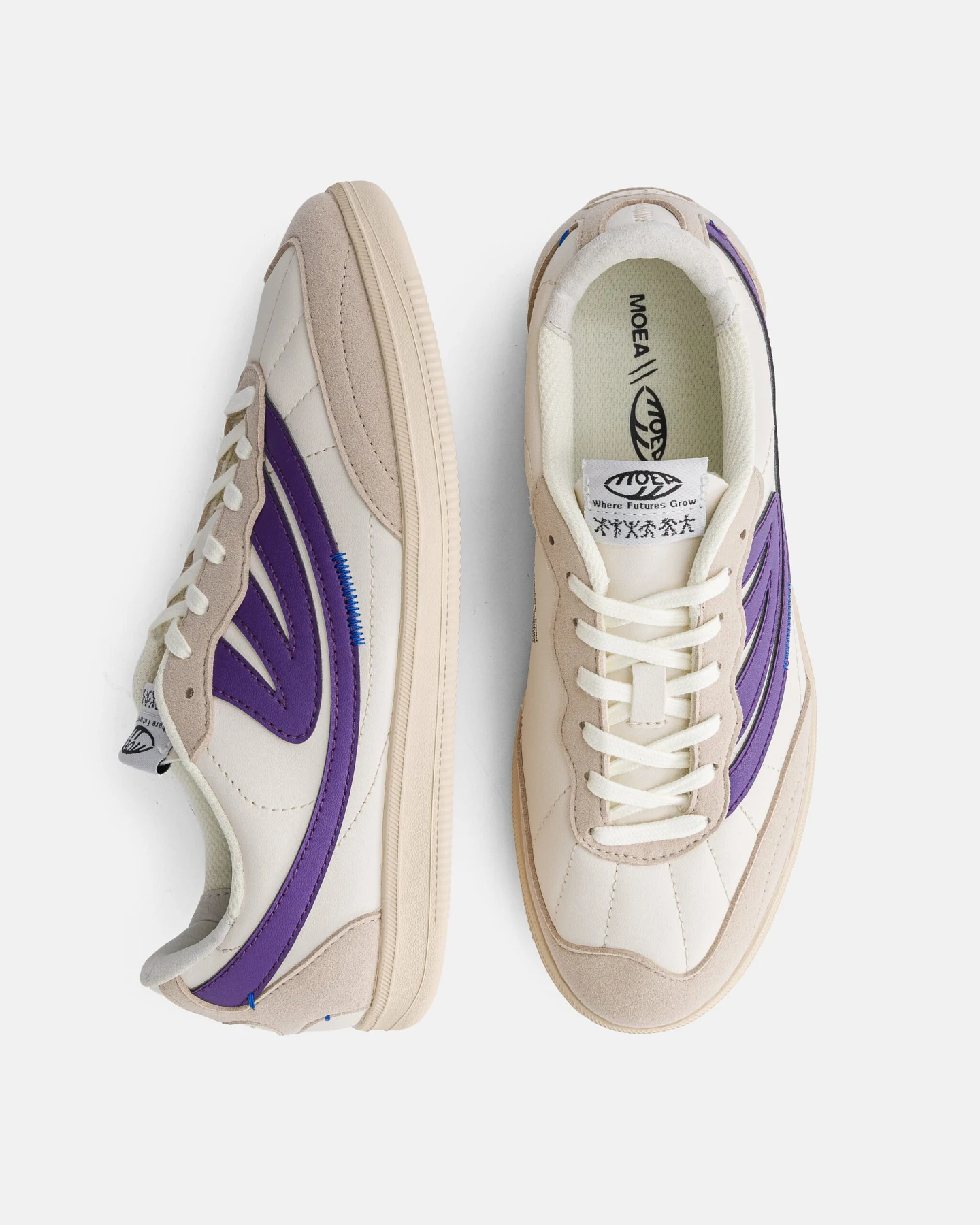 MoEa Herren vegan Sneaker Flow Beige/Lila Mais – Ansicht 2