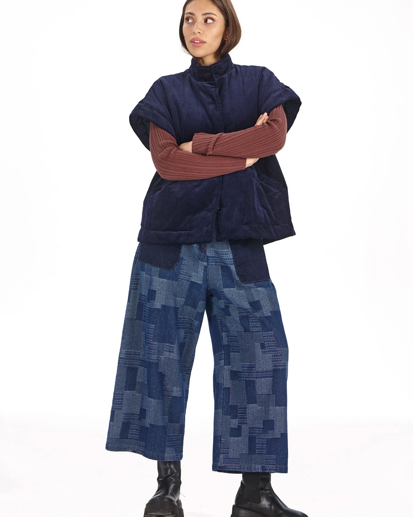 KOMODO Damen vegan Cordweste Daze Navy – Ansicht 2