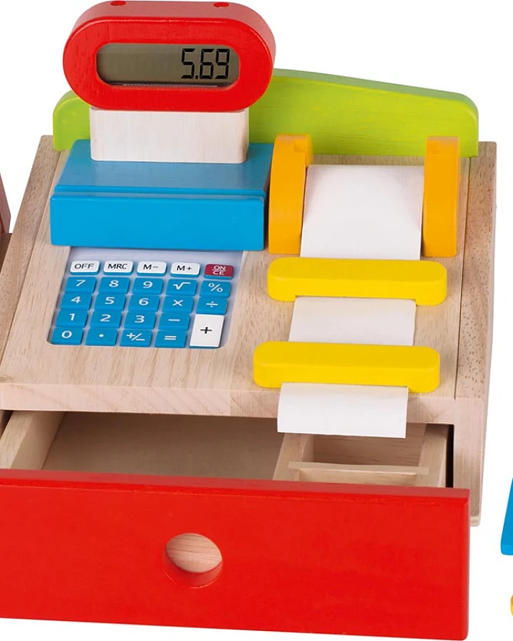 goki - Spielkasse aus Holz mit Rechenfunktion