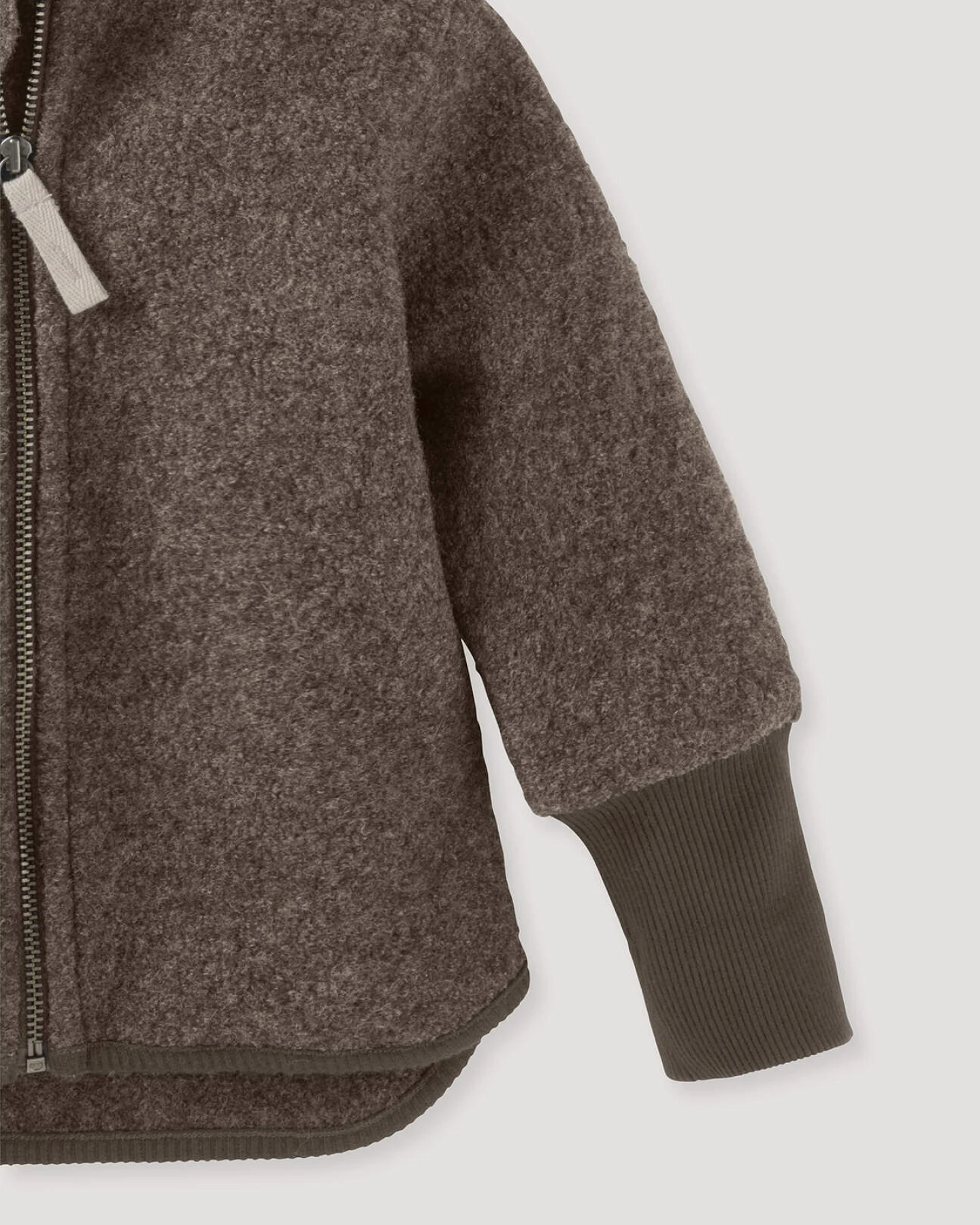 hessnatur Baby Walkjacke aus Bio-Merinowolle - braun - Größe 62/68 – Ansicht 3