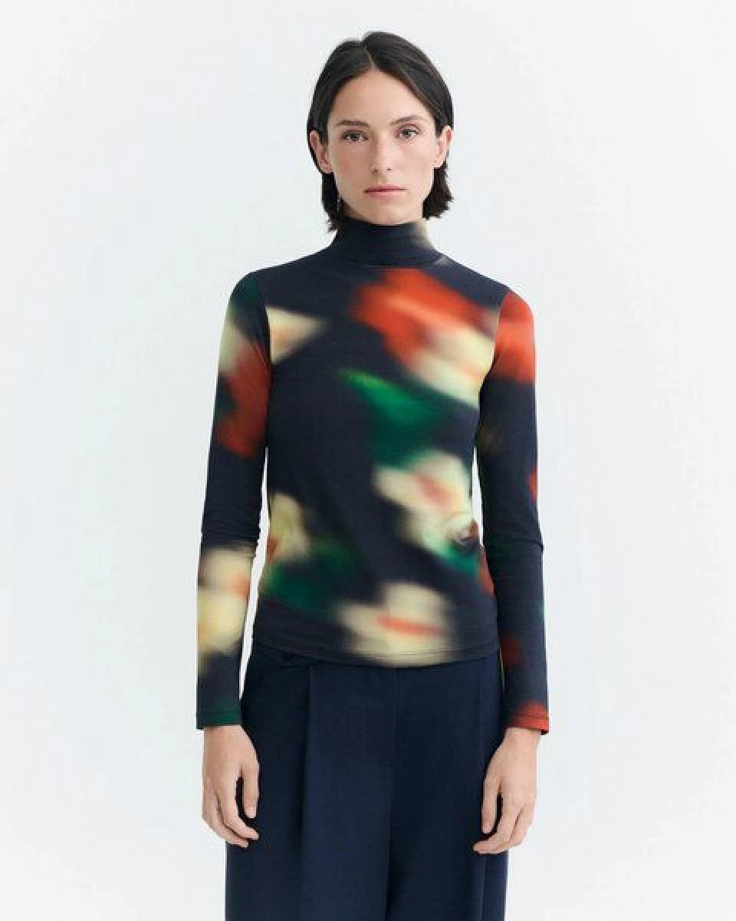 thinking mu Ellen Longsleeve mit Bloom-Druck und Rollkragen – Ansicht 2