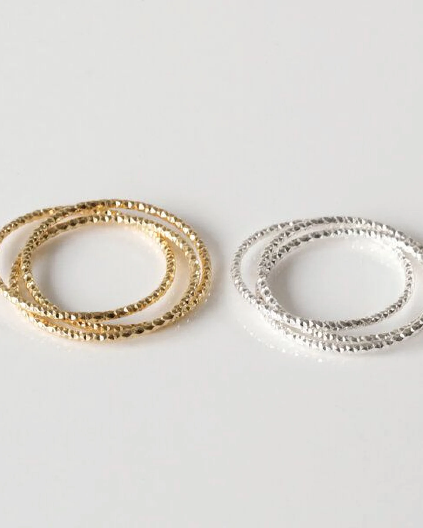 BELLYBIRD Jewellery Ring - TRIO, zarter Ring aus 3 einzelnen Ringen, Silber 925, vergoldet – Ansicht 2