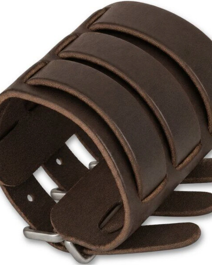 Simaru Breites Schnallenarmband aus Echtleder