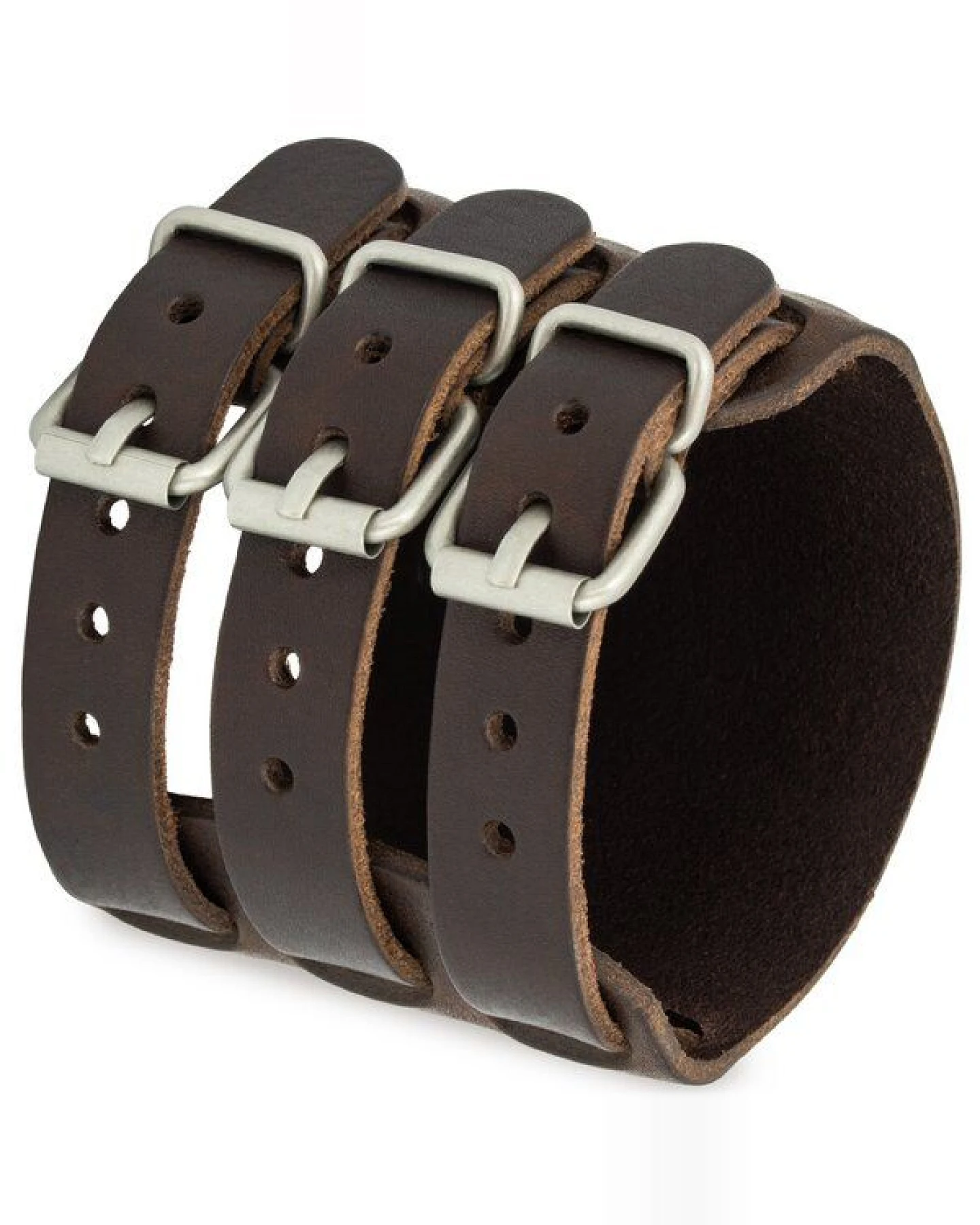 Simaru Breites Schnallenarmband aus Echtleder – Ansicht 2