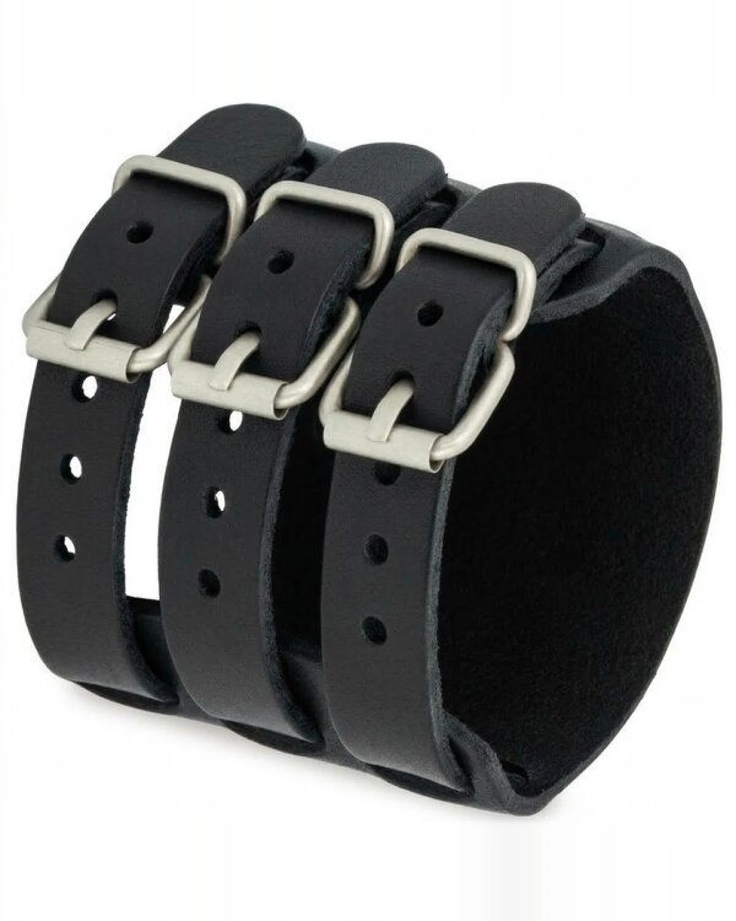 Simaru Breites Schnallenarmband aus Echtleder – Ansicht 3
