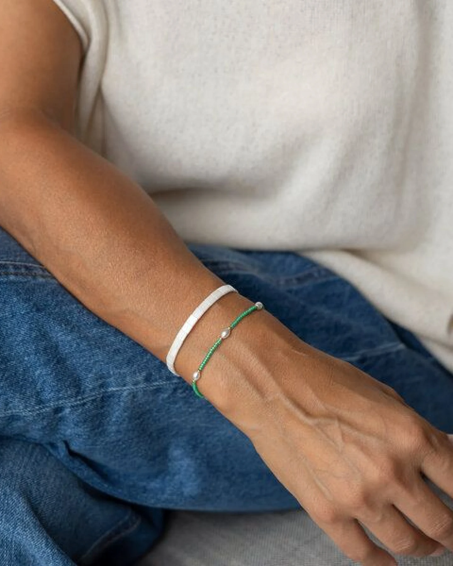 juni Tila Armband-Set Silk Emerald - gefertigt in Deutschland – Ansicht 2