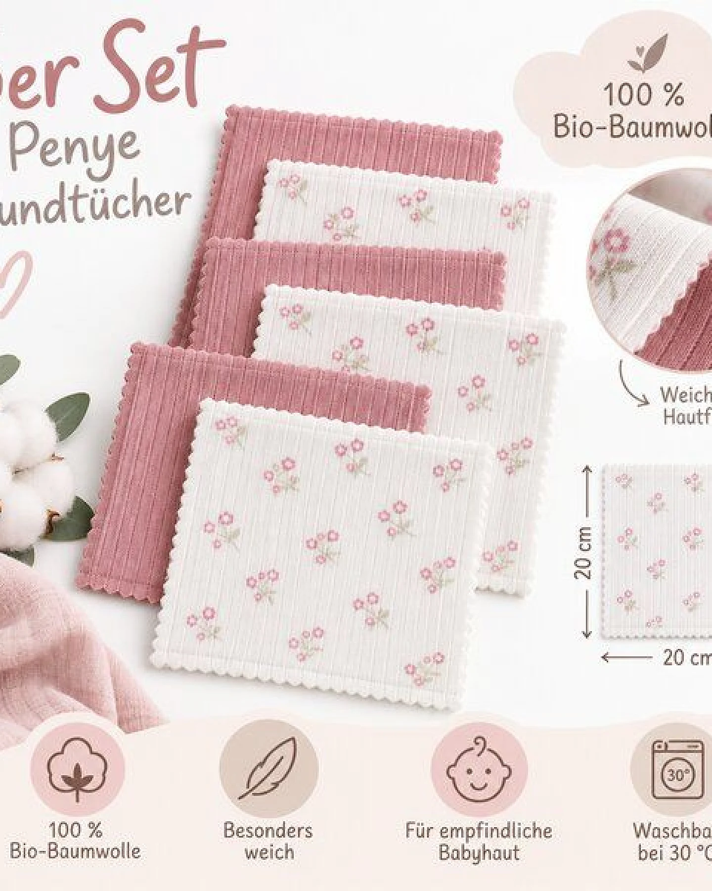 bistyle Baby Spucktücher 6er Set – Ansicht 3