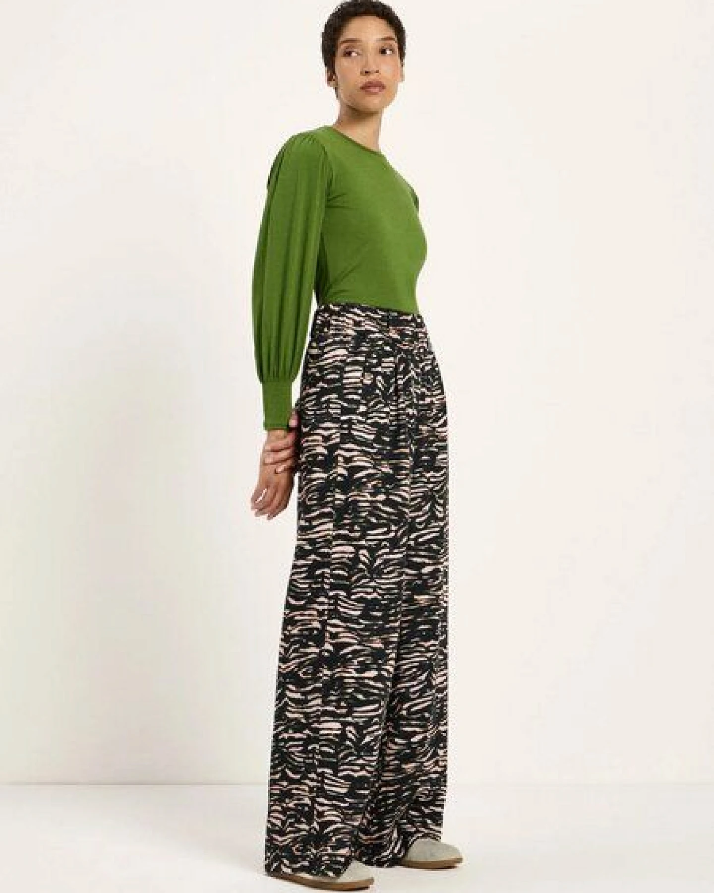 Lanius - Hose mit weitem Bein Tencel – Ansicht 2