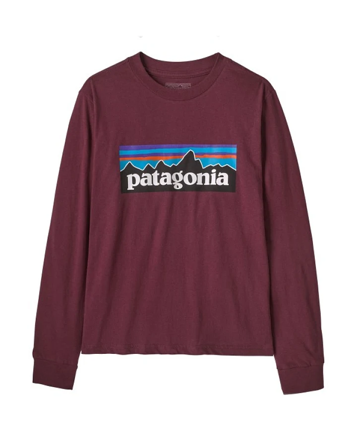 Patagonia - Kid's L/S P-6 Logo T-Shirt - Pullover Gr XS rot