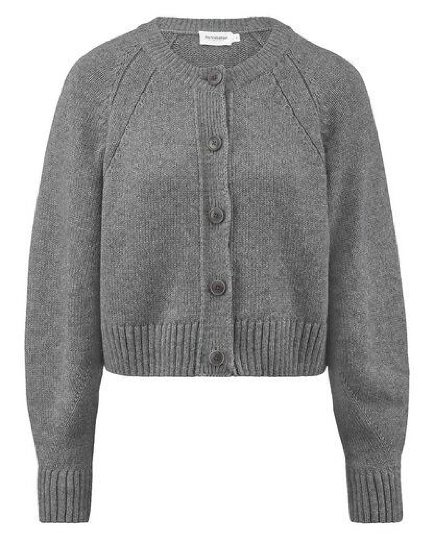 hessnatur Strick Jacke Relaxed Cropped aus Bio-Merinowolle mit Bio-Baumwolle – Ansicht 3