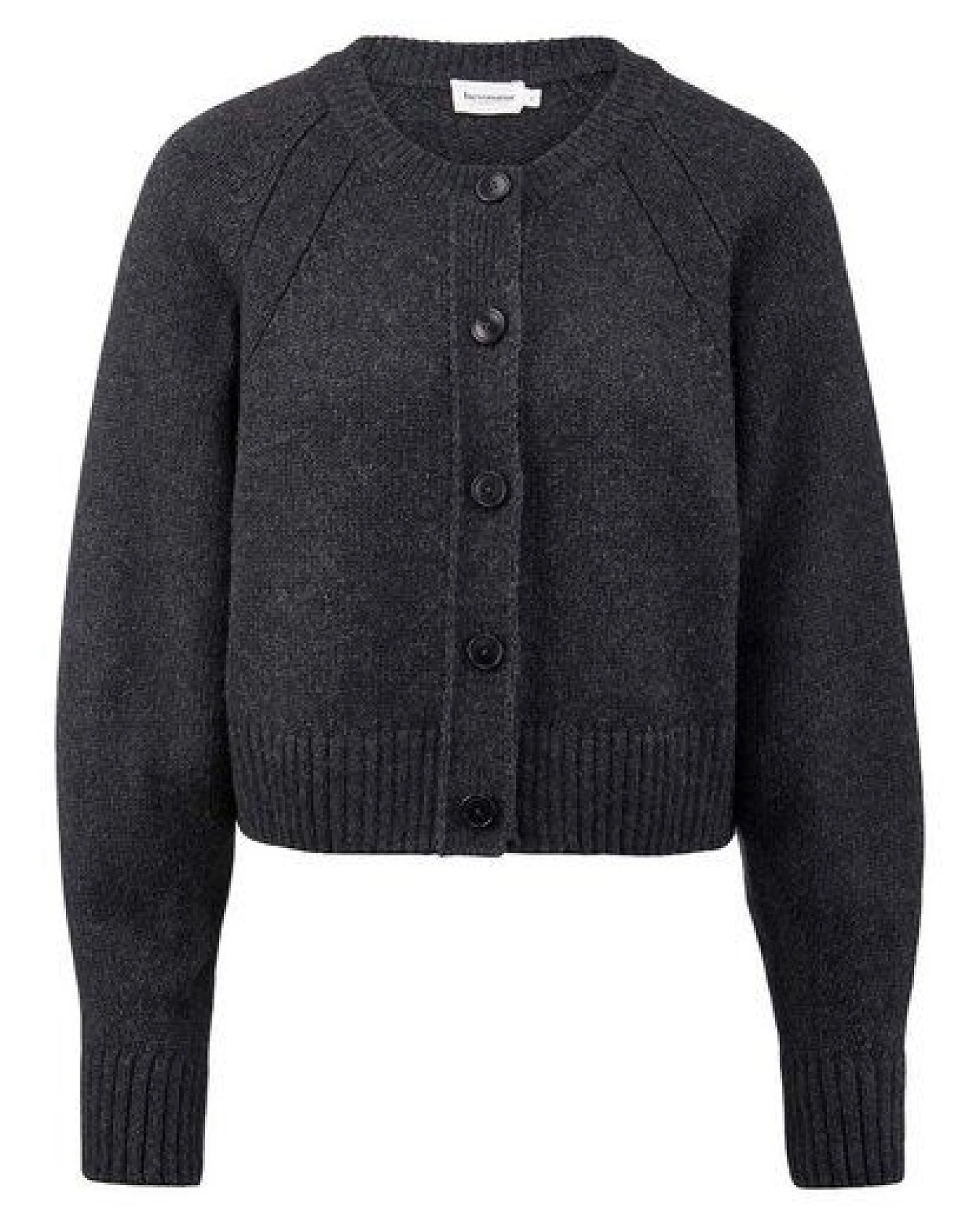 hessnatur Strick Jacke Relaxed Cropped aus Bio-Merinowolle mit Bio-Baumwolle – Ansicht 3