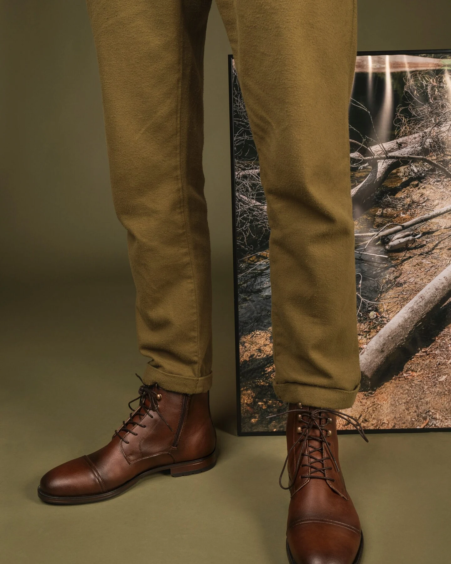 NAE Herren vegan Stiefeletten Lore Braun – Ansicht 2