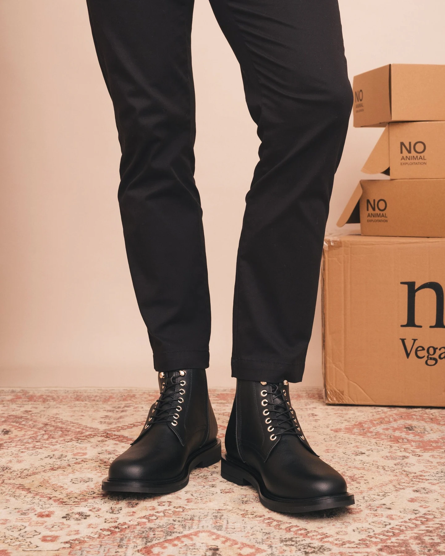 NAE Herren vegan Stiefeletten Jules Schwarz – Ansicht 2