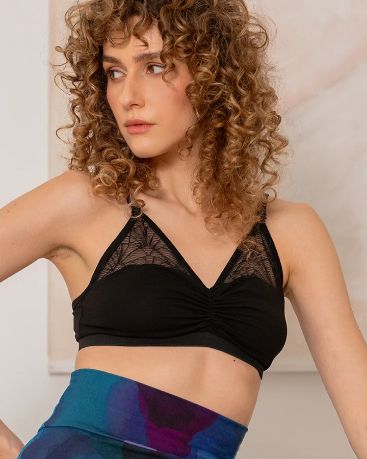 WiDDA Damen vegan Bralette Aus Spitze Schwarz