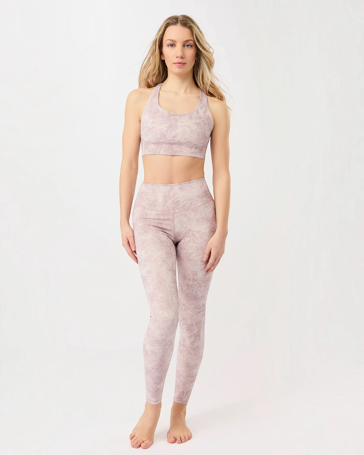 Mandala Monoprinted Leggings - Mauve M – Ansicht 2