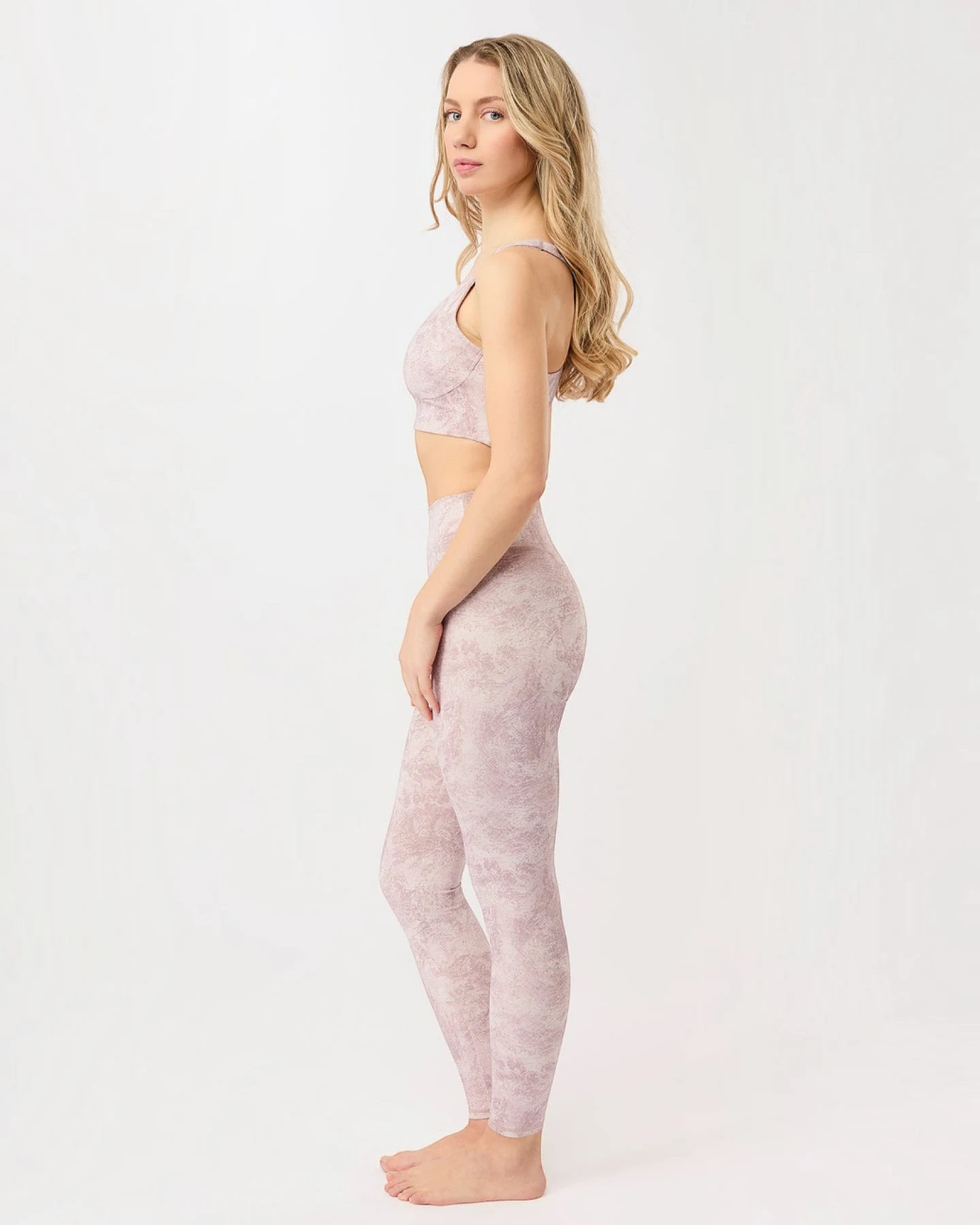 Mandala Monoprinted Leggings - Mauve S – Ansicht 3