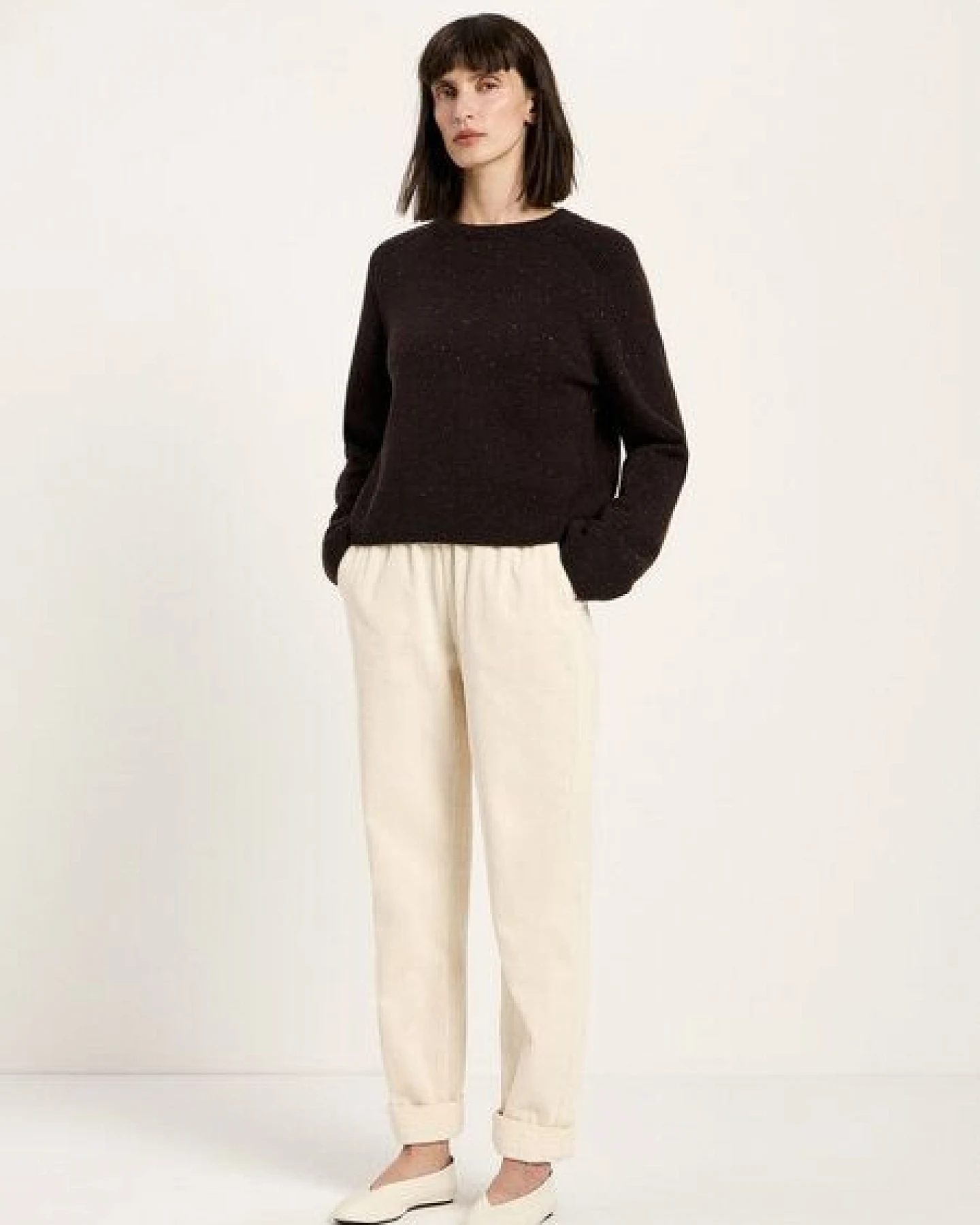 LANIUS Cropped Pullover aus Bio-Schurwolle und Bio-Baumwolle (GOTS) – Ansicht 2