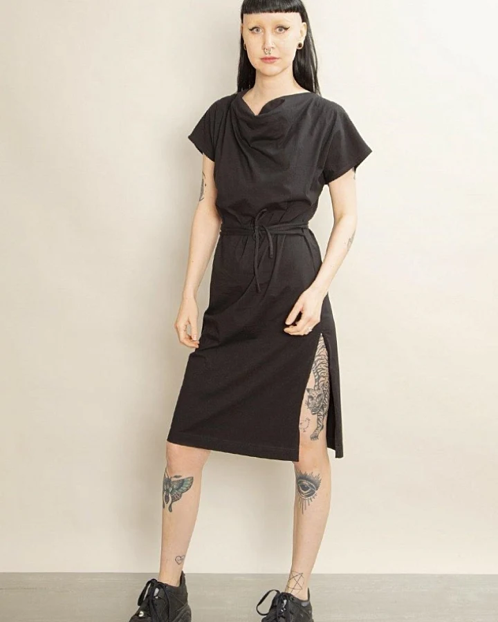 MAHLA Damen vegan Kleid Unna Schwarz