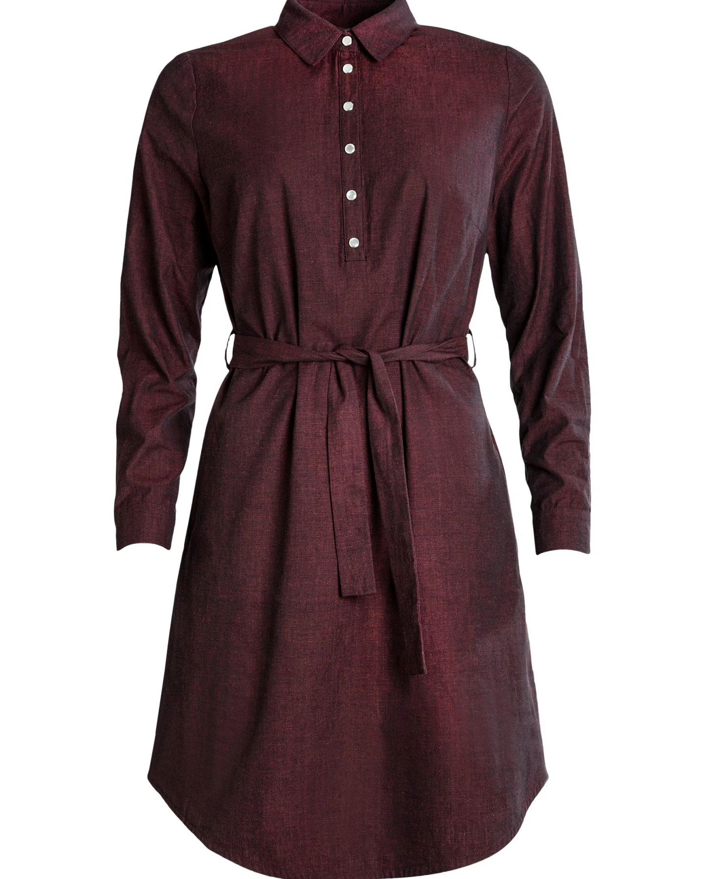 MAHLA Damen vegan Hemdblusenkleid Ulpu Dunkelrot – Ansicht 2