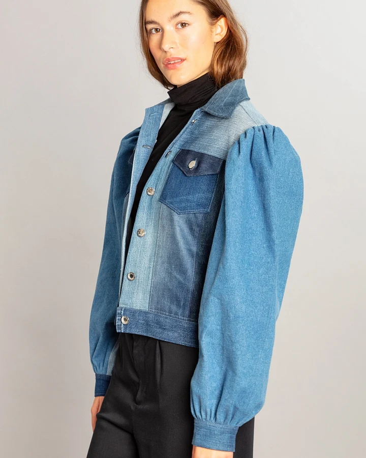 MAHLA Damen vegan Jeansjacke Dagny Gewaschen Blau