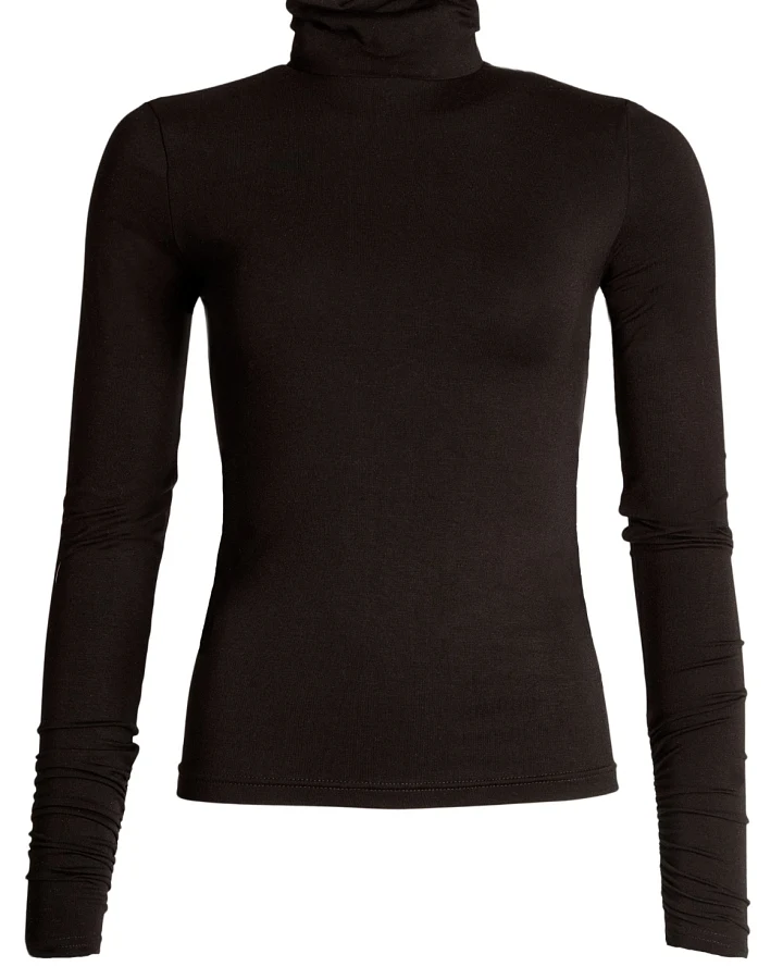 MAHLA Damen vegan Rollkragenhemd Mila Schwarz