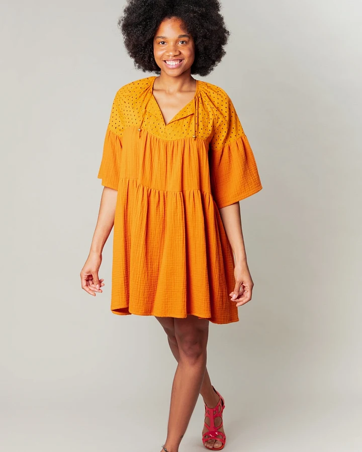 MAHLA Damen vegan Delilah Kleid Gebranntes Orange