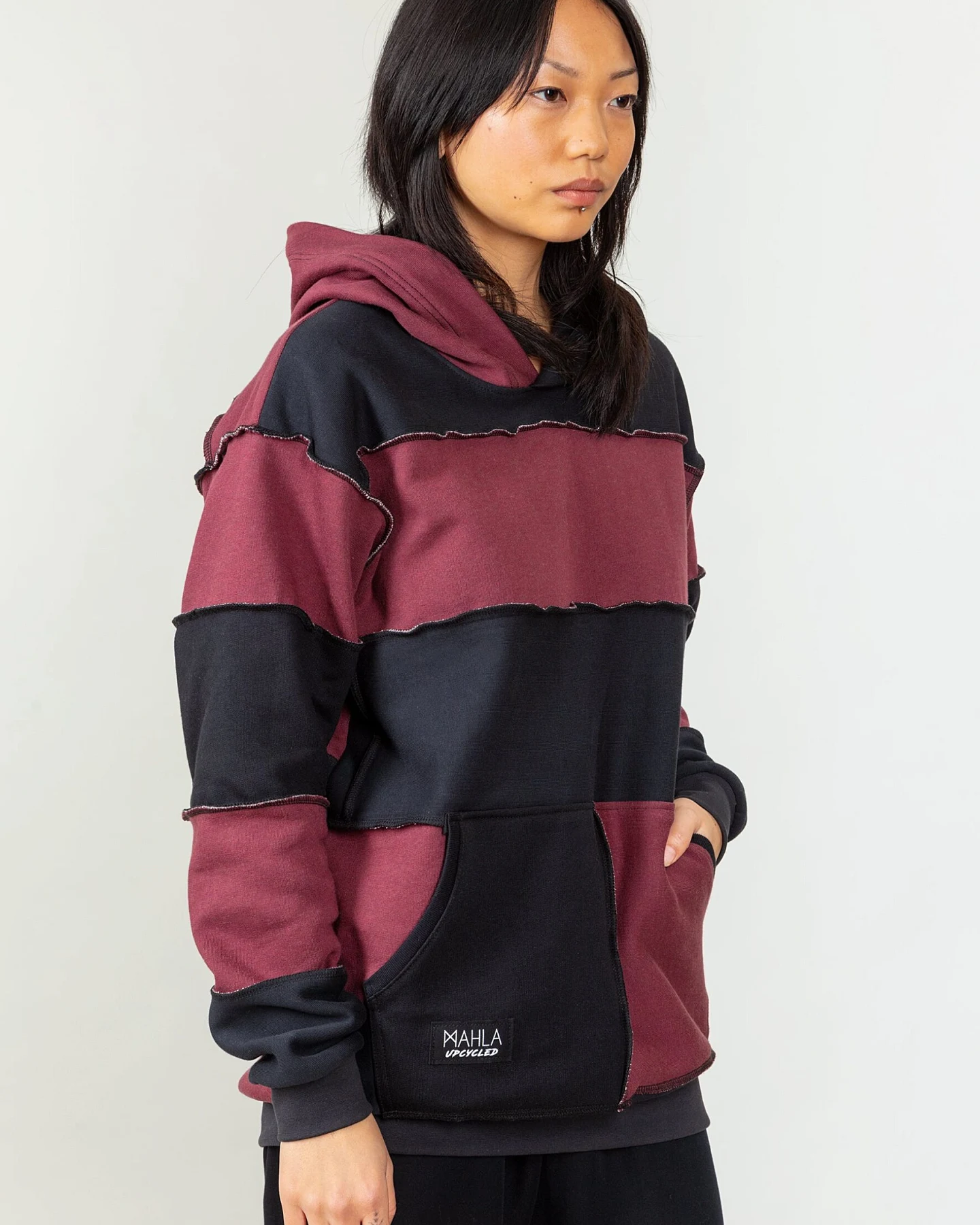 MAHLA Damen vegan Polly Patchwork Hoodie – Ansicht 2