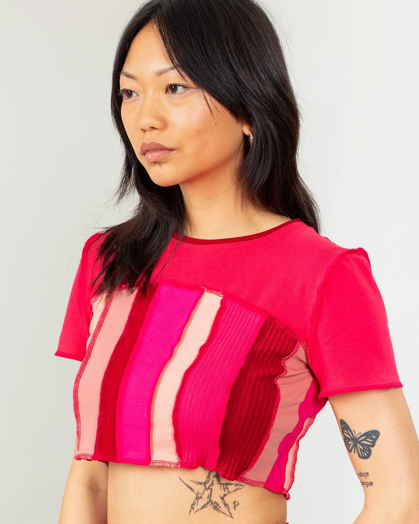MAHLA Damen vegan Patchwork-T-Shirt Bloom – Ansicht 2