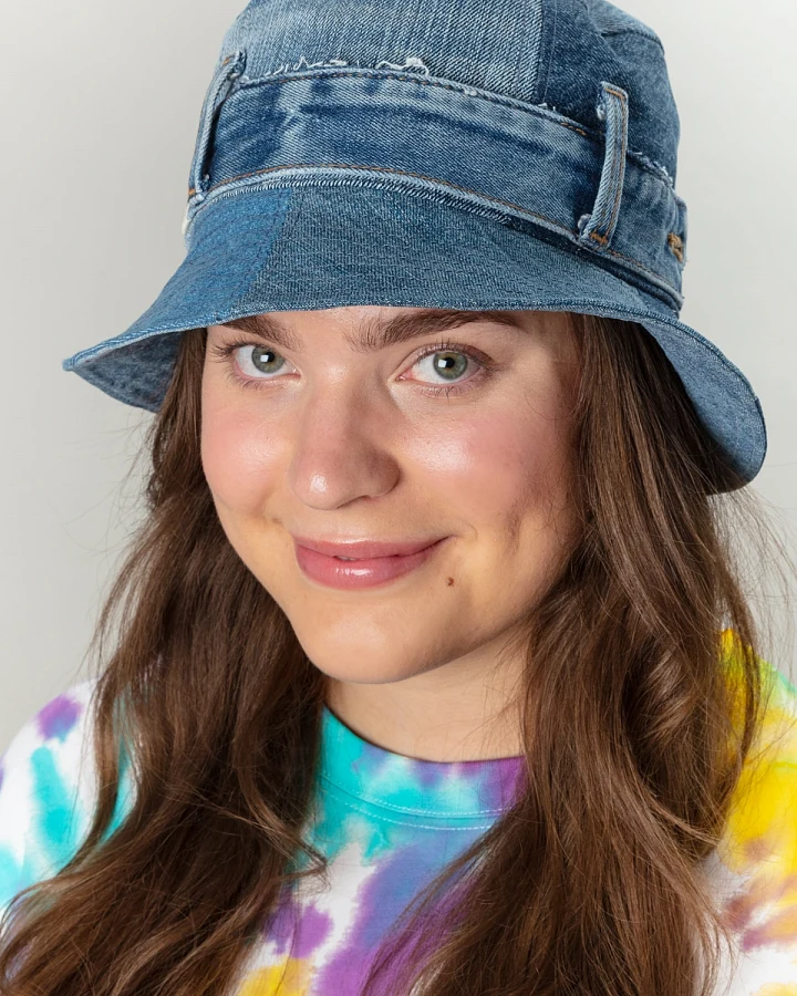 MAHLA Damen vegan Eimer Hut Upcycled Denim Nova Hellblau Denim Mix
