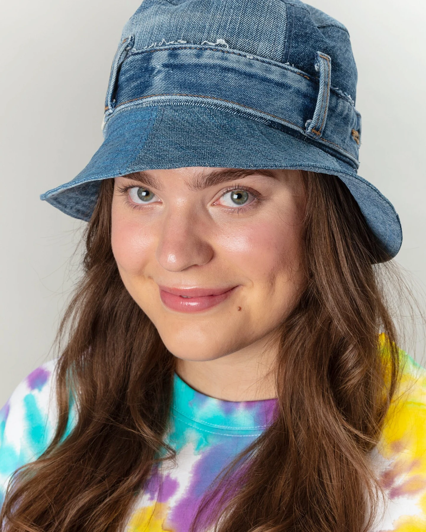 MAHLA Damen vegan Eimer Hut Upcycled Denim Nova Hellblau Denim Mix – Ansicht 2