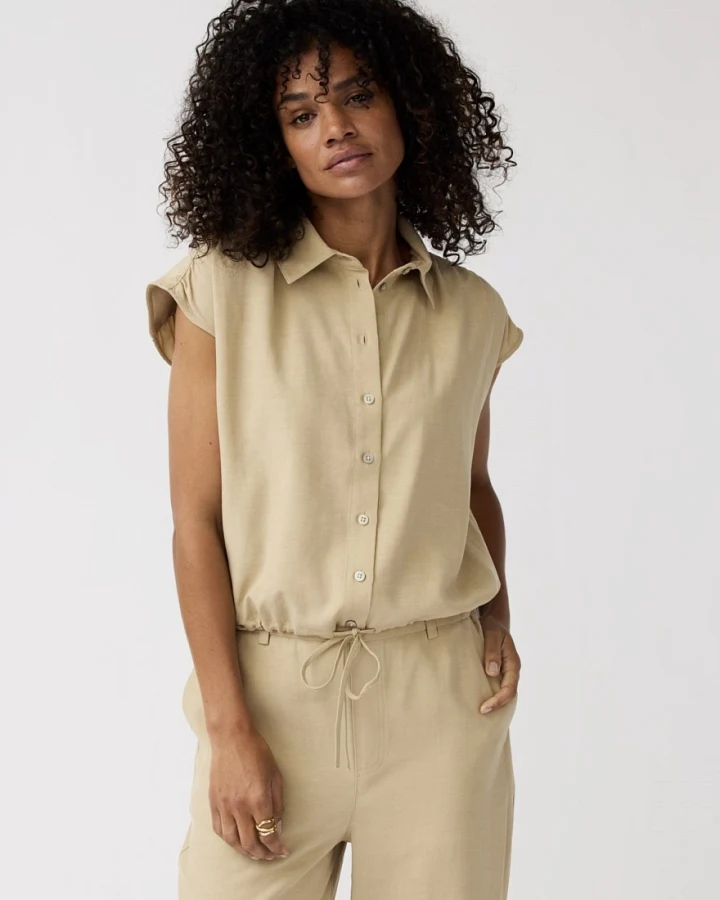 Alchemist Damen vegan Bluse Flora Ly Sand Beige