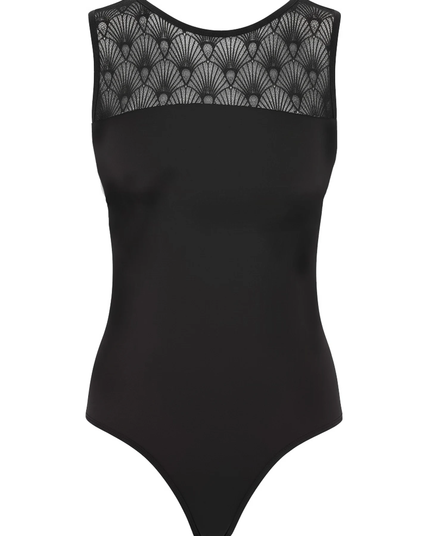 WiDDA Damen vegan Bodysuit Aus Spitze Schwarz – Ansicht 2