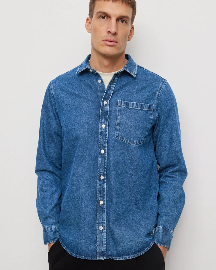 Recolution Herren vegan Hemd In Johannisbeer Blau