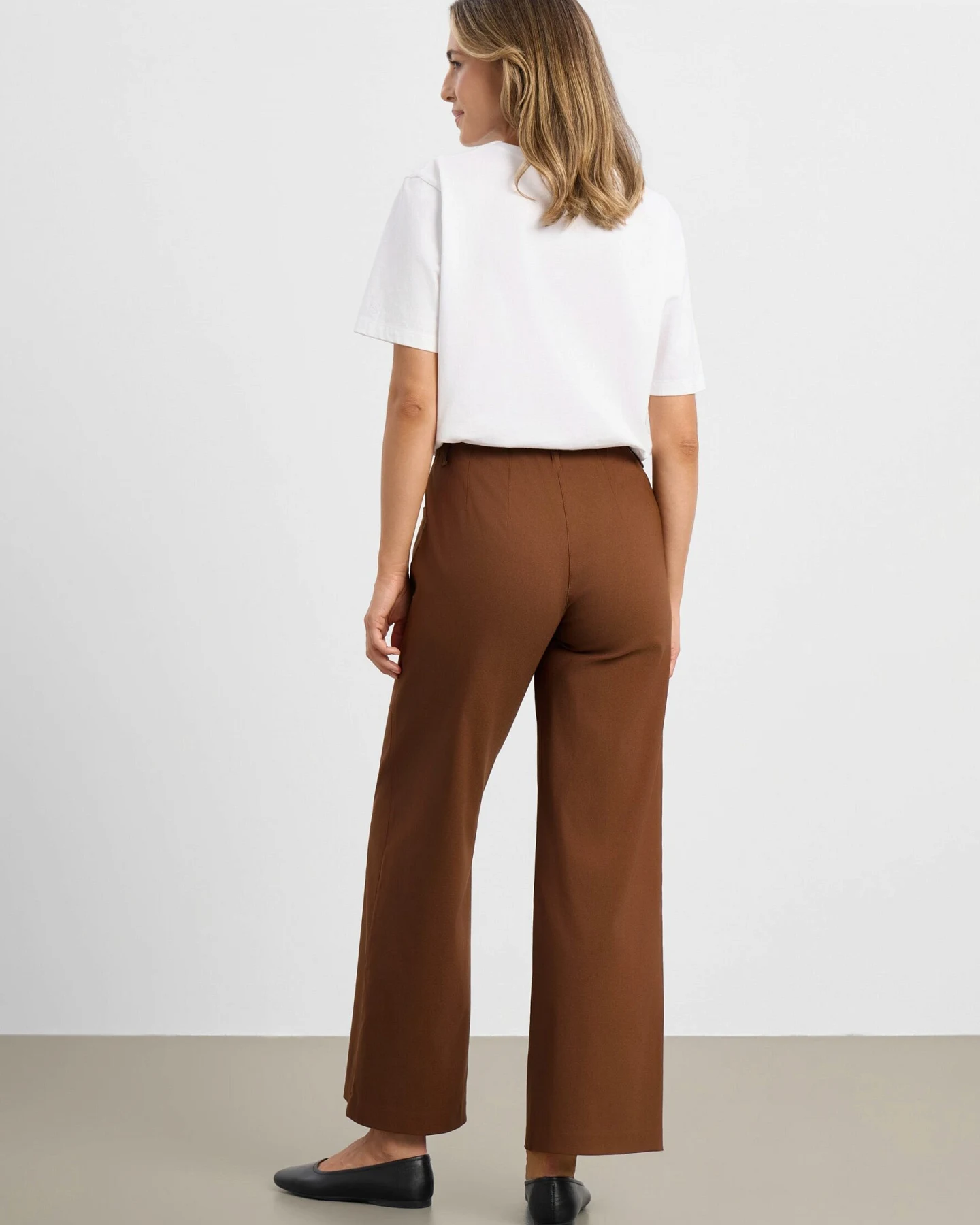 LAURIE Damen vegan Hose Donna Locker Kurz Downtown Braun – Ansicht 2
