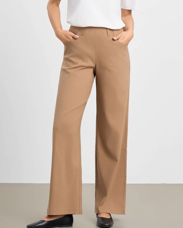 LAURIE Damen vegan Hose Donna Locker Sitzend Mittellang Nougat