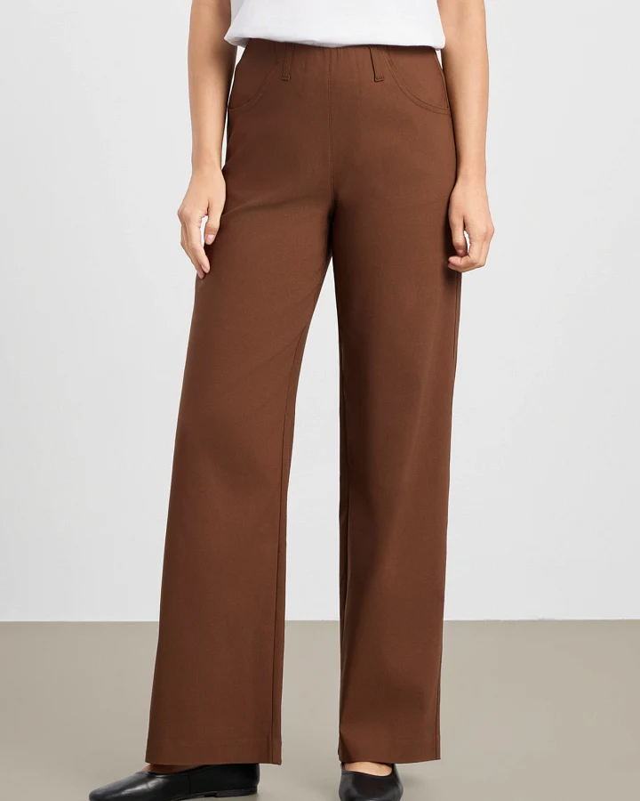 LAURIE Damen vegan Hose Donna Loose Medium Length Downtown Brown